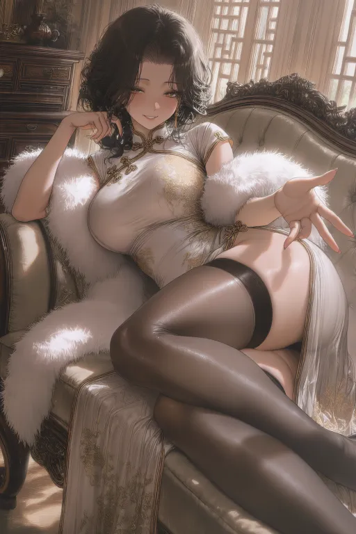 黎沐晴：乳丰臀翘的病弱美母总是一丝不挂让我帮她穿旗袍