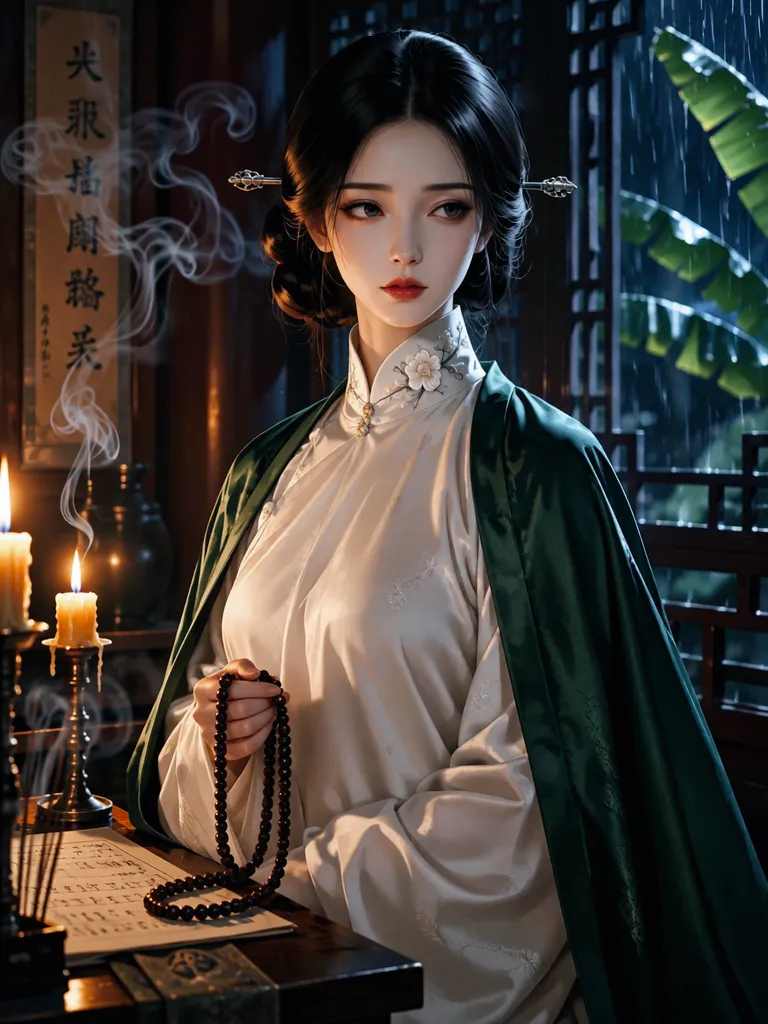 守寡多年诵经念佛的清冷夫人，被我触碰时竟没有收回手